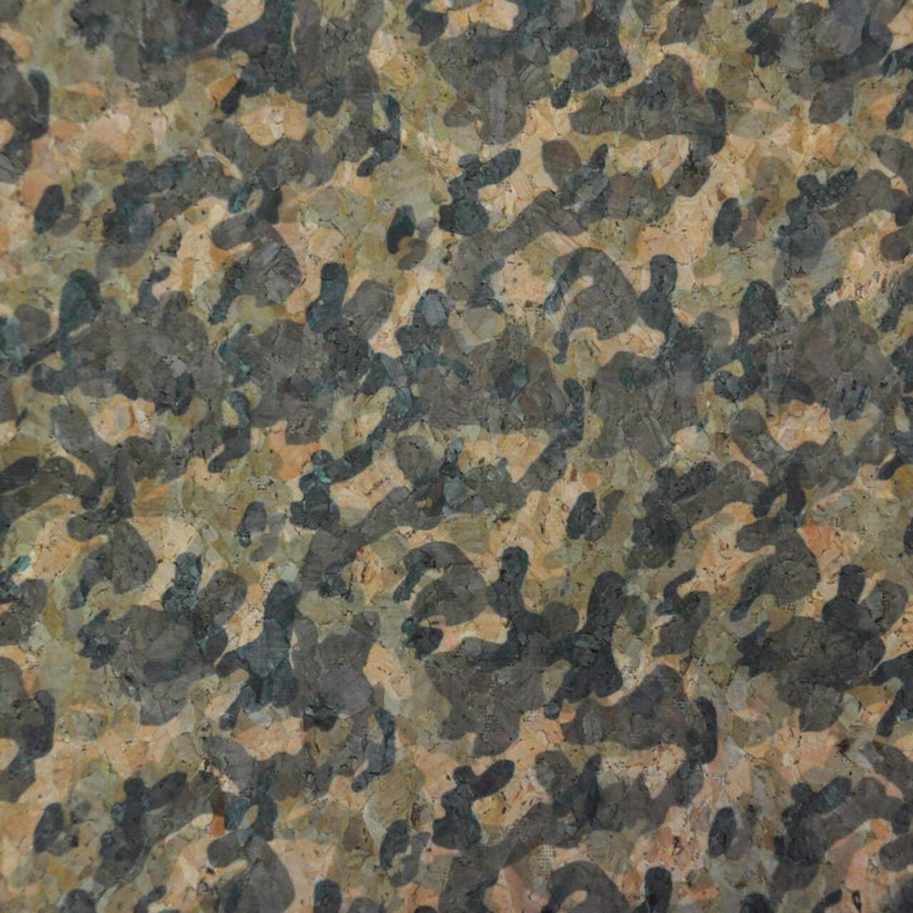 Belagio Cork Fabric, 25" Wide, Camo Print, Green Multi, 15-Yard Bolt